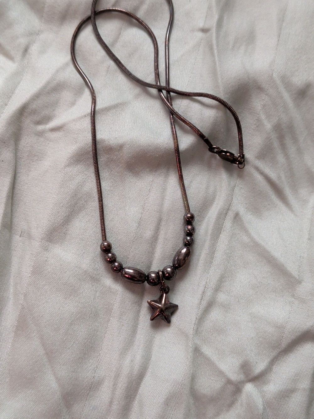 tba Gunmetal Bead Pendant Necklace - Gunmetal